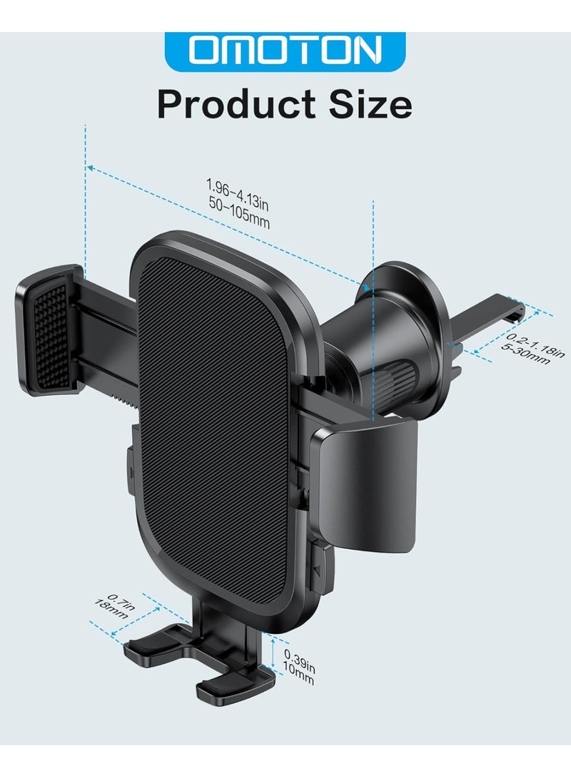 أوموتون Car Phone Holder Mount for Car Air Vent [Metal Clip], Cell Phone Holder Car Hands Free Cradle in Automobile, 360° Adjustable Cellphone Vent Clamp Fit for iPhone 14 13, All Smartphones, Black - Image 2
