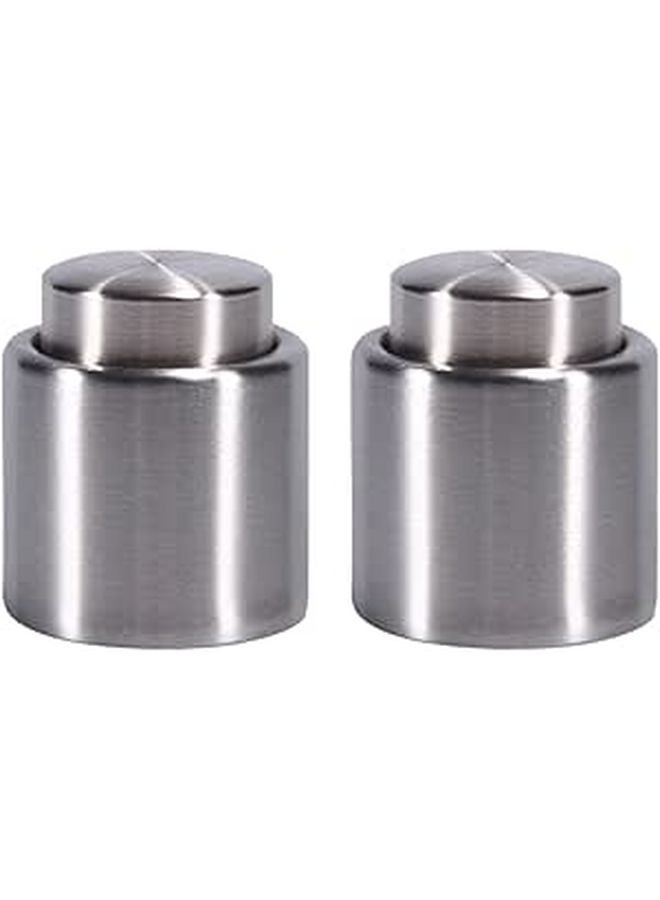 Stainless Steel Wine Stopper 2 Pack Press Type Leak Proof 4 1x5x3 1cm - Image 1