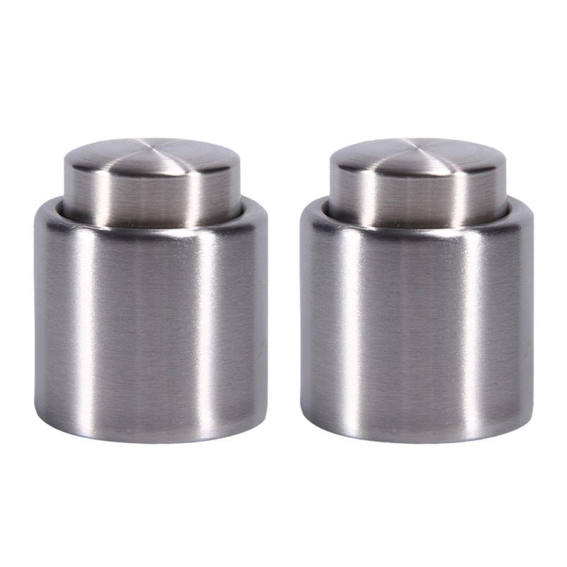 Stainless Steel Wine Stopper 2 Pack Press Type Leak Proof 4 1x5x3 1cm - Image 2