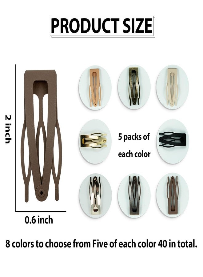 GTILE 40 Pcs Snap Hair Clips for Women Girl Double Grip Hair Clips Hair Barrettes 8 Colors Women Hair Barrettes Accessories with Plastic Box (40pcs) - Image 2