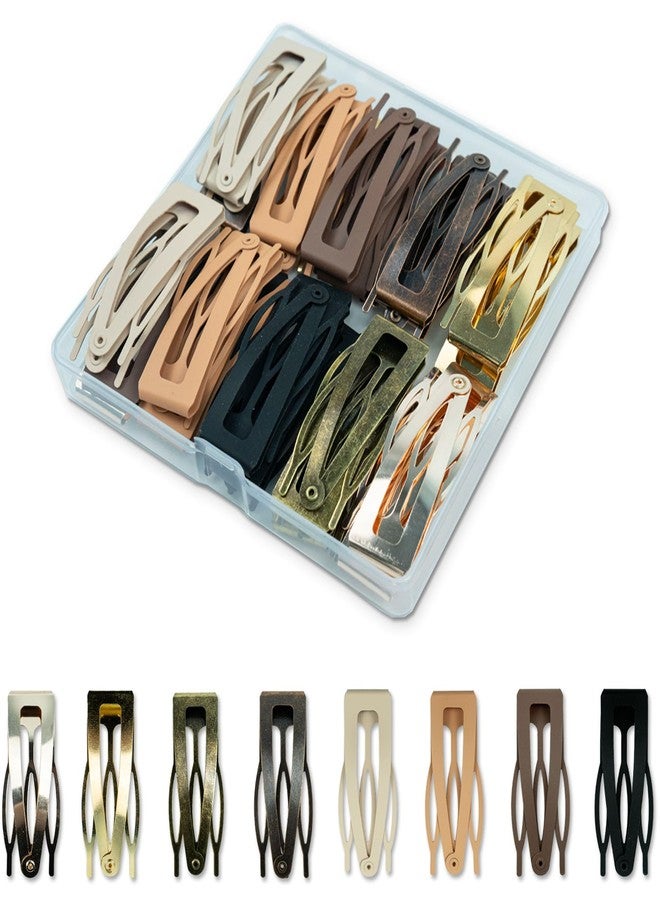 GTILE 40 Pcs Snap Hair Clips for Women Girl Double Grip Hair Clips Hair Barrettes 8 Colors Women Hair Barrettes Accessories with Plastic Box (40pcs) - Image 1