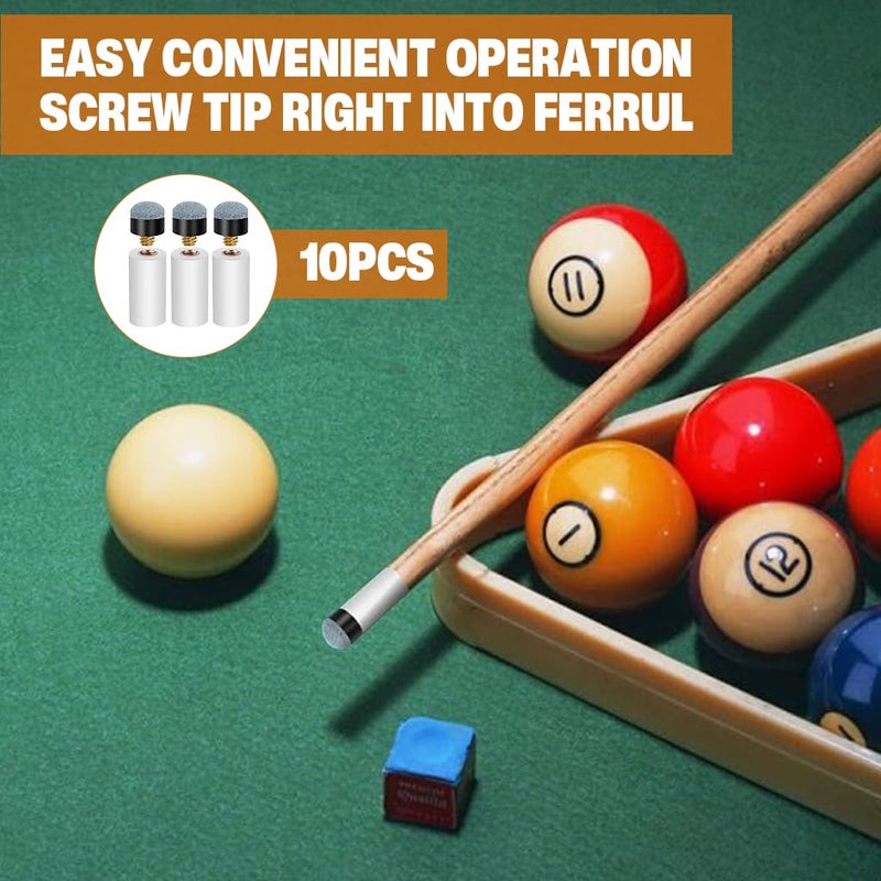 Proberos ® 10 مجموعات 13 مم نصائح عصا البلياردو مجموعة استبدال، نصائح متينة للبول، السنوكر، وعصا الجولف المثالية للاستخدام المنزلي، النادي، والاستخدام الاحترافي - Image 4