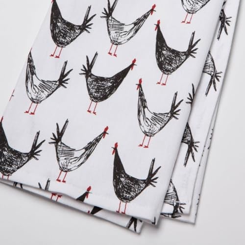 Now Designs Chicken Scratch Printed Kitchen Towel, 18x28 inches - Image 5
