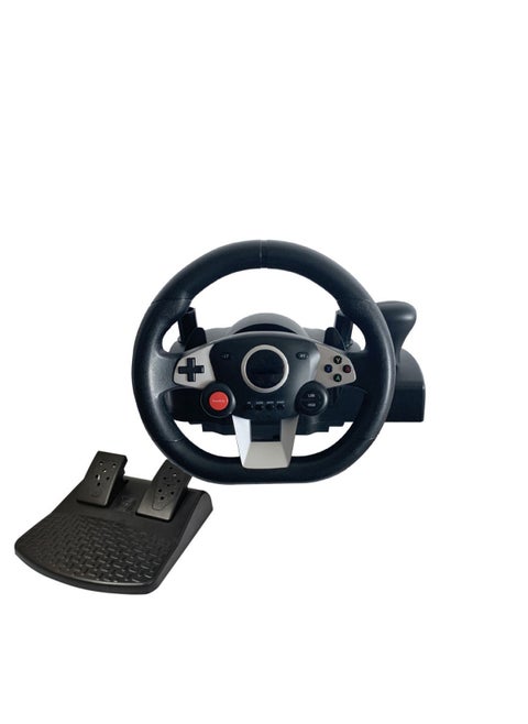 Gaming Racing Wheel - 270° Rotation with Pedals, Paddle Shifters, and Gear Shifter, Vibration Feedback
