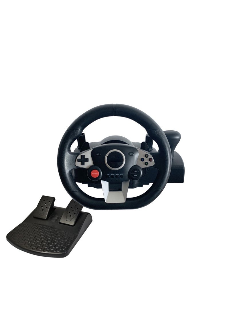 Jourvent - Gaming Racing Wheel - 270° Rotation with Pedals, Paddle Shifters, and Gear Shifter, Vibration Feedback - Image 1