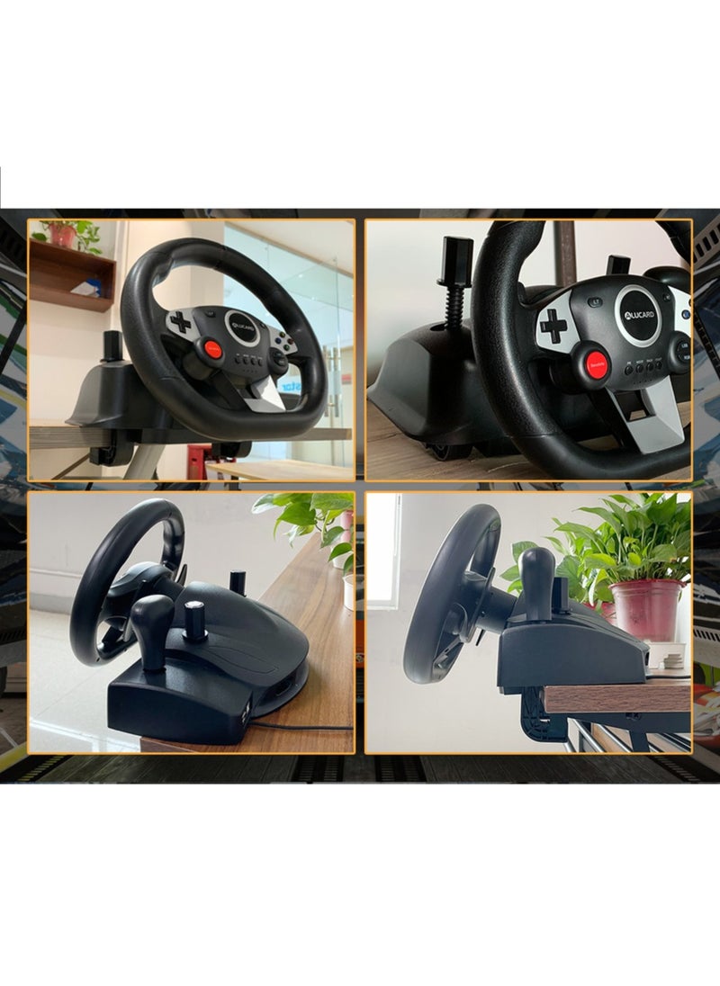 Jourvent - Gaming Racing Wheel - 270° Rotation with Pedals, Paddle Shifters, and Gear Shifter, Vibration Feedback - Image 1