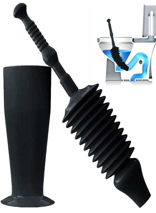Luigi's World's Best Plunger - Unclogger Tools for Unblocking Toilet - Heavy Duty Plungers for Bathroom - Unique Unblocker Design - Remover Tool to Unblock Toilet Blockage - Black - Image 1