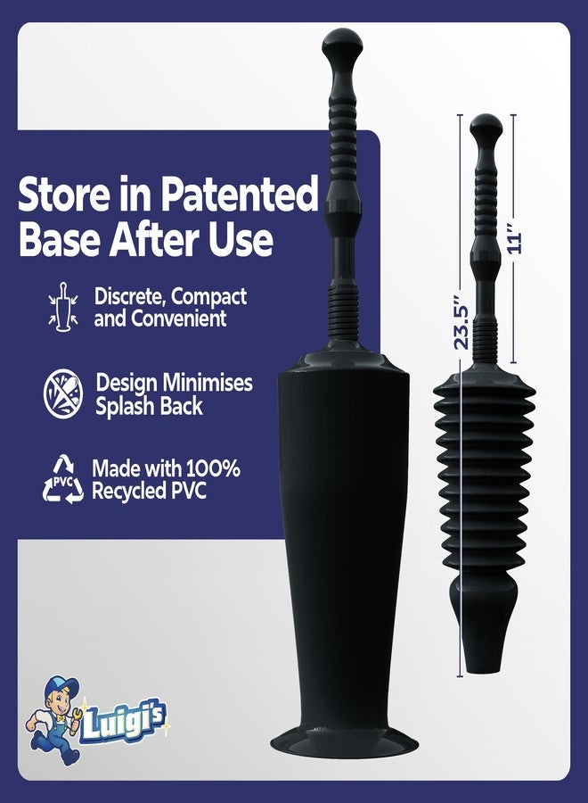 Luigi's World's Best Plunger - Unclogger Tools for Unblocking Toilet - Heavy Duty Plungers for Bathroom - Unique Unblocker Design - Remover Tool to Unblock Toilet Blockage - Black - Image 4