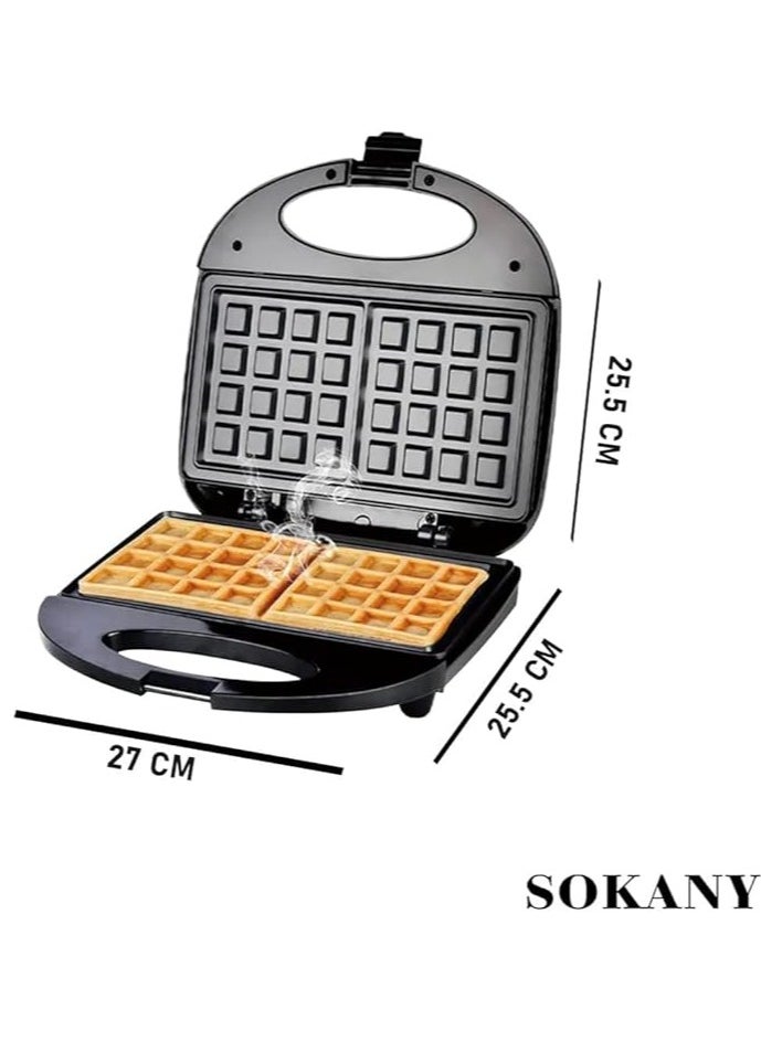 sokany - Sokany Waffle Maker, 800W with Cool Touch Handle (SK-BBQ-137) - Image 1