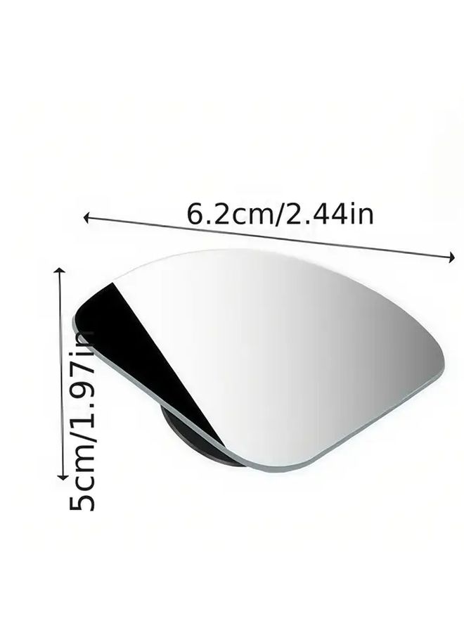 2pcs Universal HD Frameless Car Rearview Mirror 360 Adjustable Wide Angle Blind Spot Fan Shape - Image 3