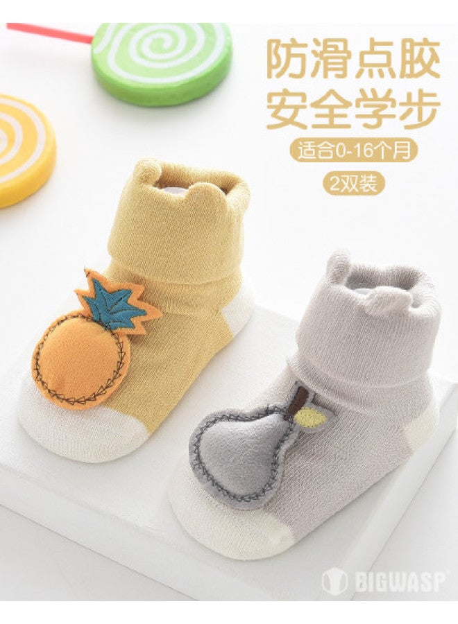 Bumblebee 2-pack Baby Walking Socks Non-slip Infant Floor Socks For Home Use - Image 1