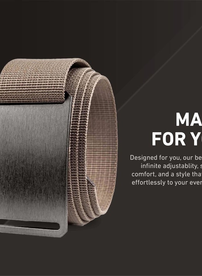 GRIP6 Men's Web Belt (38in Gunmetal w/Mocha Strap) - Image 4