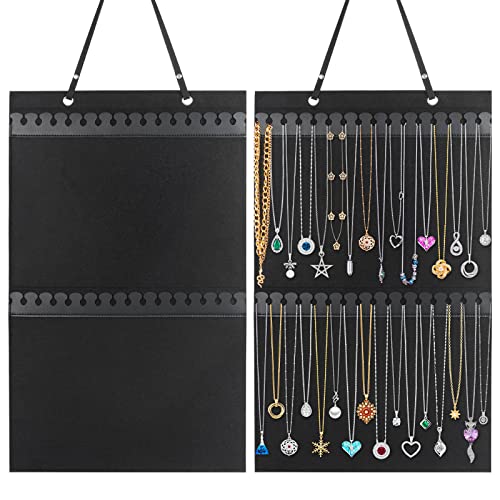 Caffox Hanging Necklaces Holder, Large Jewelry Organizer for Necklaces, Bracelets, and Ankles, Necklaces Display Storage Hanger for Wall, Closet and Door - Image 1