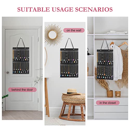 Caffox Hanging Necklaces Holder, Large Jewelry Organizer for Necklaces, Bracelets, and Ankles, Necklaces Display Storage Hanger for Wall, Closet and Door - Image 5