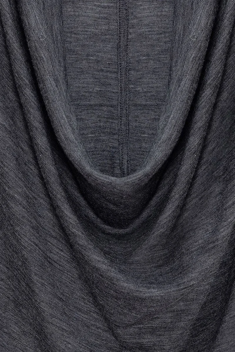 Dilvin Charcoal Grey DILVIN Slim-fit Wool Cowl Neck Blouse for Women | Best Price UAE