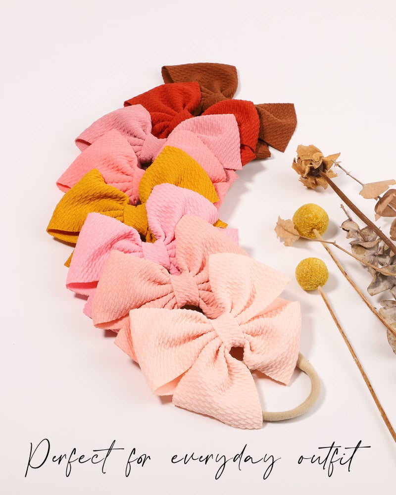 jollybows 30pcs Baby Girls Hair Bows Headband Nylon Hair Band Elastic Hair Accessories for Kids Infants Toddlers - Image 5