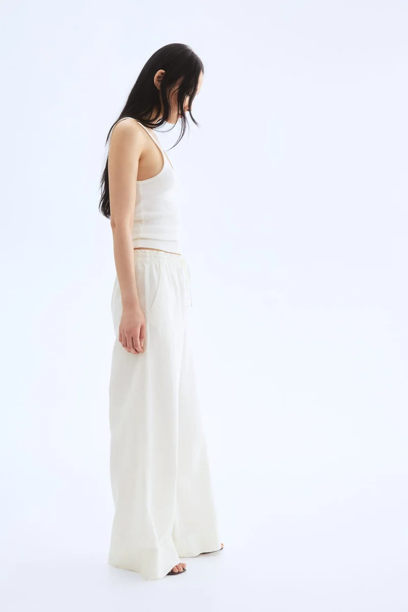 H&M Wide linen-blend trousers