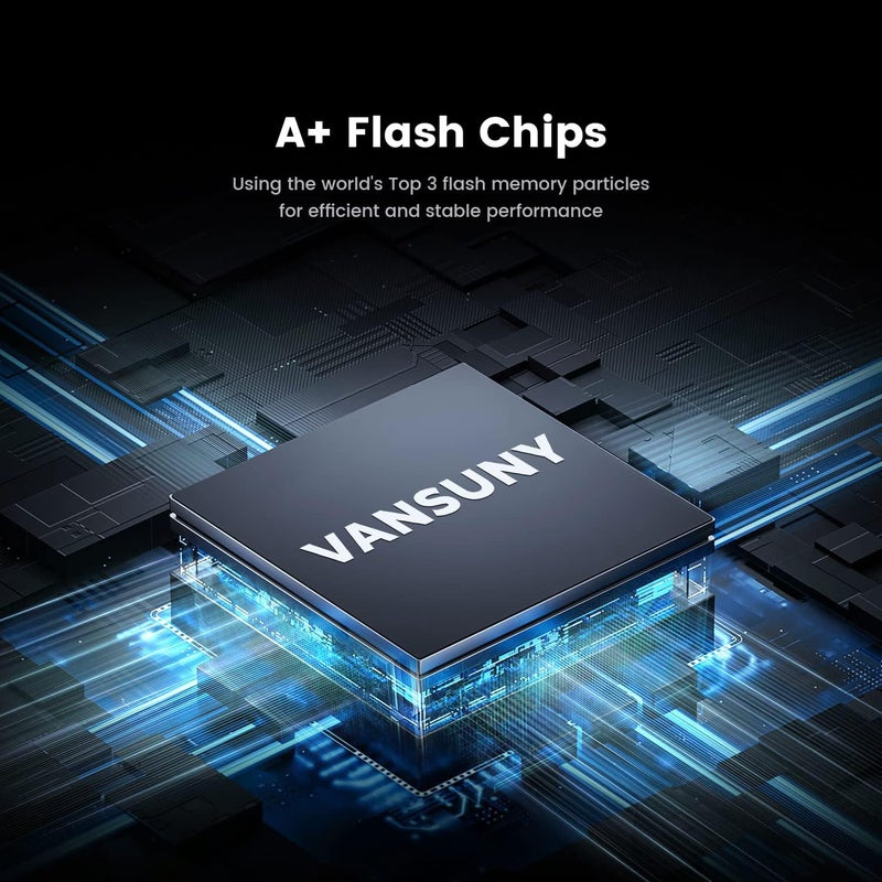 قرص SSD خارجي محمول سعة 250 جيجابايت بواجهة USB 3.1، سرعة قراءة/كتابة تصل إلى 500 ميجابايت/ثانية، فائق النحافة مع واجهة USB-C، لأجهزة الكمبيوتر المحمول واللوحي والكمبيوتر الشخصي وهواتف أندرويد، أسود - Image 5