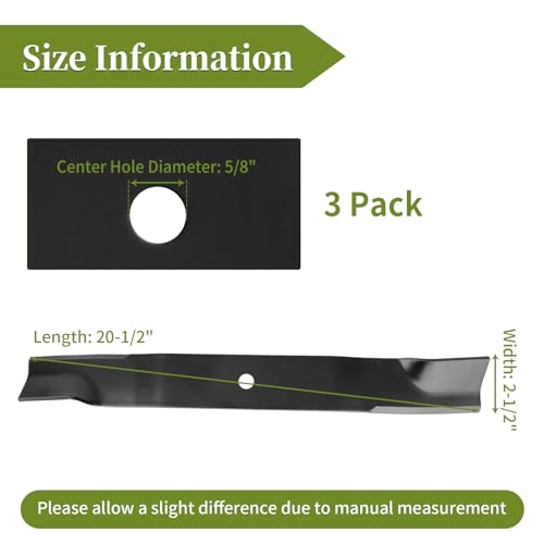 Bularie 09081200 High Lift Blades Fit for Gravely A riens 60" Mower Decks, 03253900 Blades Fit for Gravely Pro-Master 260Z, A riens Max-Zoom 2560 Zero Turn Mowers, Replace for 09246600 09246600CKT, 3 Pack - Image 4