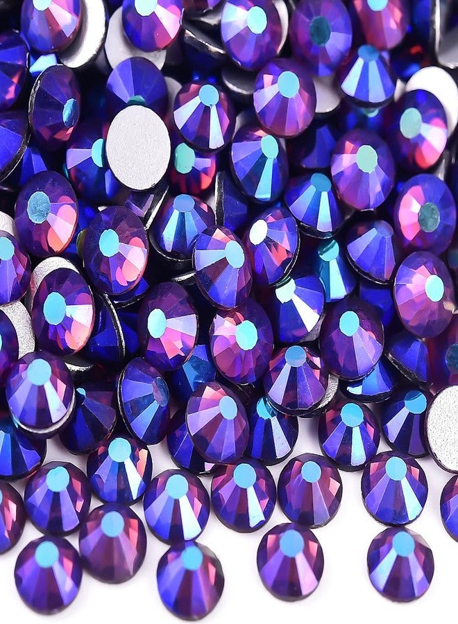 Blinginbox Flat Back Crystal Rhinestones Round Gems for Nail Art and Craft Glue Fix,Dk.Amethyst AB (3.8-4.0mm) SS16/1440pcs - Image 1