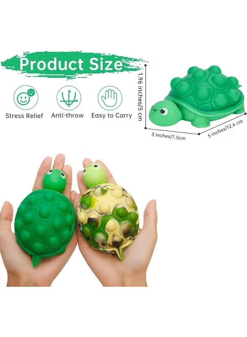 Anboor Pop Fidget Toys, 3D Silicone Turtle Push Bubbles Sensory Toy Pop Stress Ball Anxiety Stress Reliever Toy for Autism Early Education - Image 2