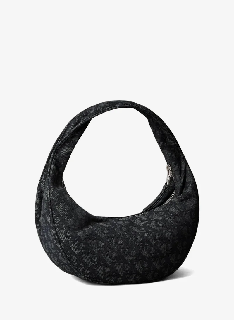 Calvin Klein Jeans Black Logo Jacquard Hobo Bag for Women | Best Price UAE