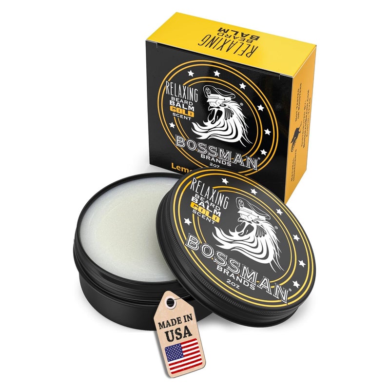 Bossman Relaxing Beard Balm for Men Gold Scent  Tames Relaxes Thickens  Softens for Ultimate Beard Care  Made in USA