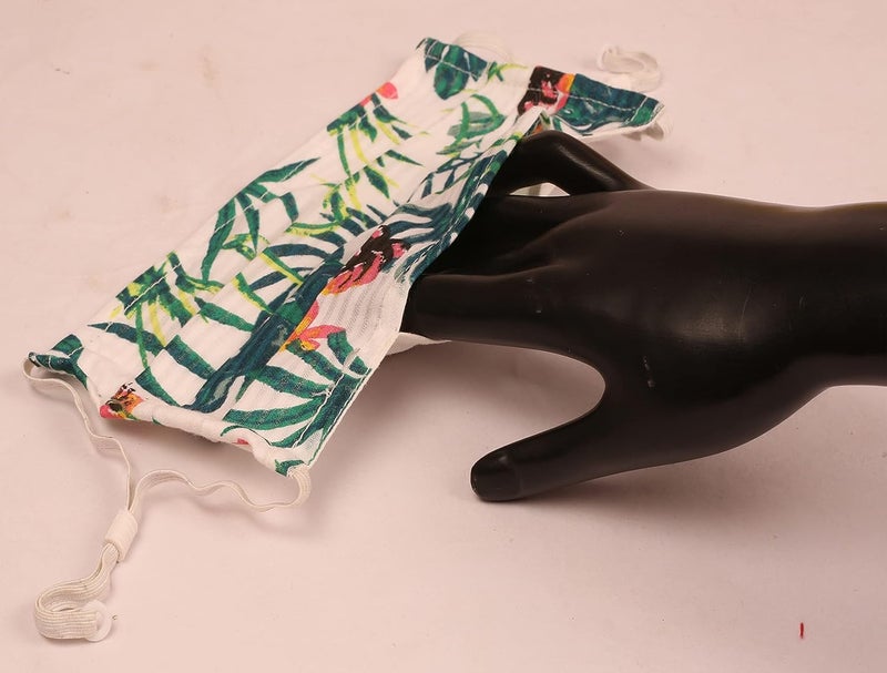 Touchstone قناع وجه قطني قابل للتعديل مع جيب فلتر وجسر أنف مزدوج الطبقة مضاد للتلوث والدخان والسعال البارد قابل لإعادة الاستخدام والغسل للرجال والنساء. - Image 2