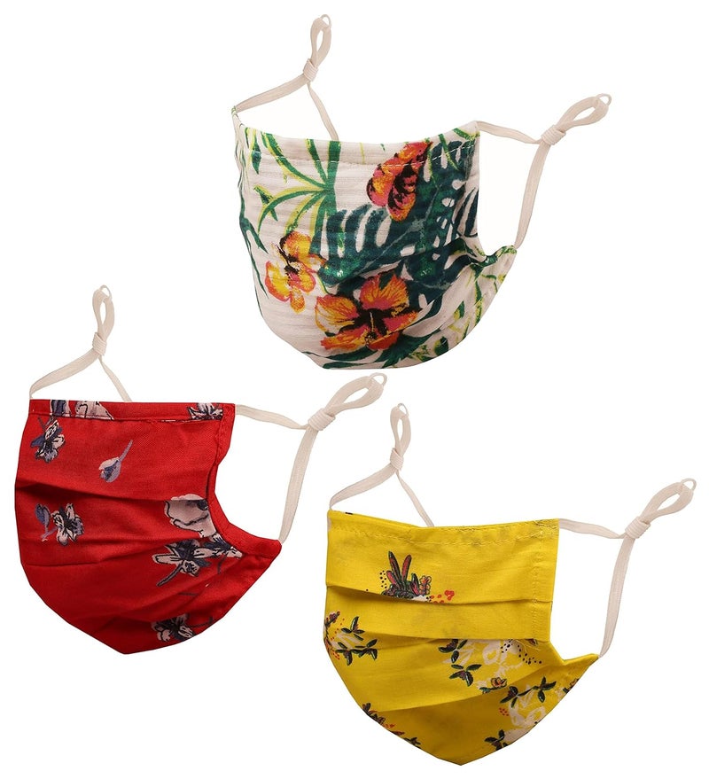 Touchstone قناع وجه قطني قابل للتعديل مع جيب فلتر وجسر أنف مزدوج الطبقة مضاد للتلوث والدخان والسعال البارد قابل لإعادة الاستخدام والغسل للرجال والنساء. - Image 1