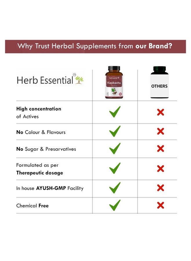 Herb Essential أقراص كابيكاتشو الأساسية بالأعشاب 500 ملغ، 120 قرص | مستخلصات أعشاب طبيعية ونقية | 60 قرص (عبوة من 2) - Image 2