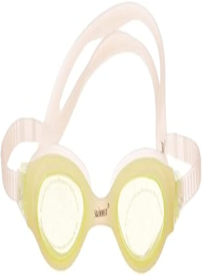 Swimmer Silicone Anti Fog Swimming goggles Modern Design With Strong Silicone Strap Suitable For Adults And Kids - White Yellow
