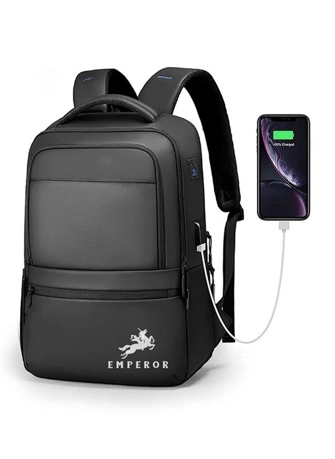 True Human TRUE HUMAN® Emperor Premium Anti-Theft Backpack 15.6 inch Padded USB Charging Port Laptop Office Travel College Business Bag Adjustable Shoulder Straps Daily Purpose for Men women Boys Girls (2.0)  - Image 1
