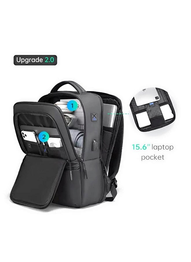 True Human TRUE HUMAN® Emperor Premium Anti-Theft Backpack 15.6 inch Padded USB Charging Port Laptop Office Travel College Business Bag Adjustable Shoulder Straps Daily Purpose for Men women Boys Girls (2.0)  - Image 4