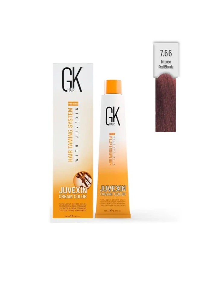 GK Hair Hair Dye GK 7.66 Intense Red Blonde  - Image 1
