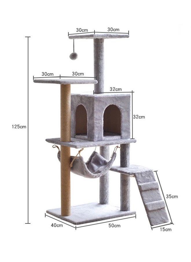 Yolu - Large Cat Tree 125CM, Multi-Level Activity Cat Tower Furniture for Cat - Image 1