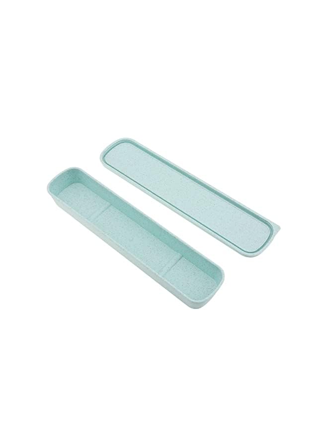S-TOP 1pcs Portable Flatware Box Travel Tableware Storage Case Box, Utensil Case Flatware Storage Box for Cutlery Kit (Green) - Image 4