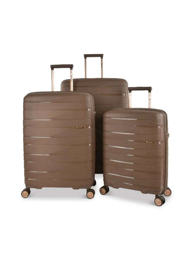 Magellan Magellan PP Trolley 3 Piece Luggage Set FP/3P – 20/24/28 Inch, 4 Double Wheels, TSA Lock, Expandable