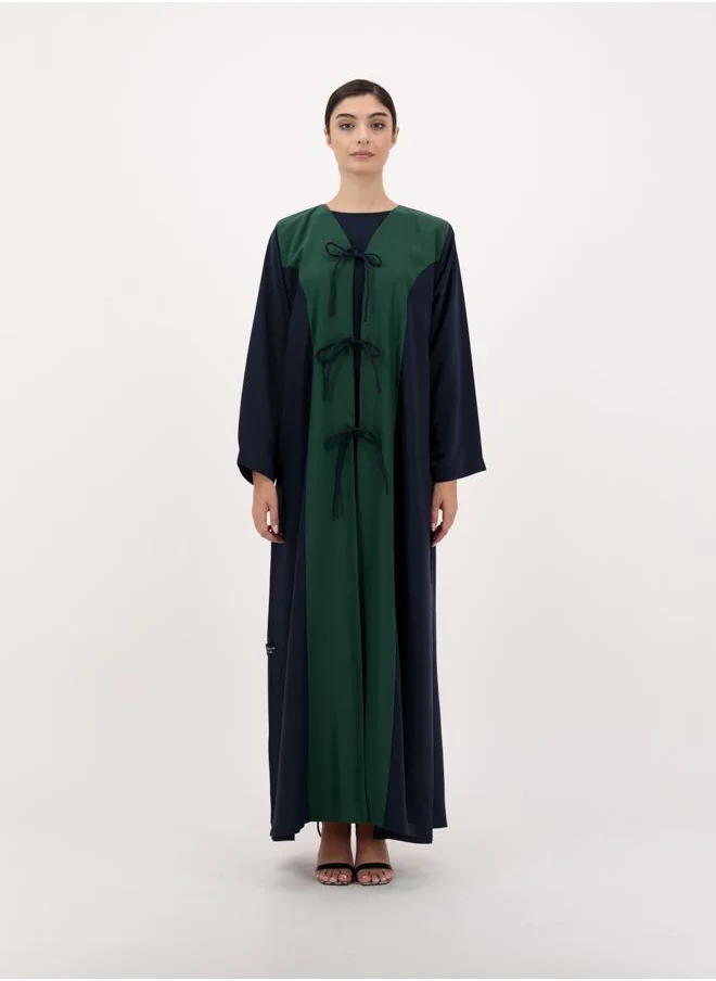 Meem by Mariyah Front open abaya with tie