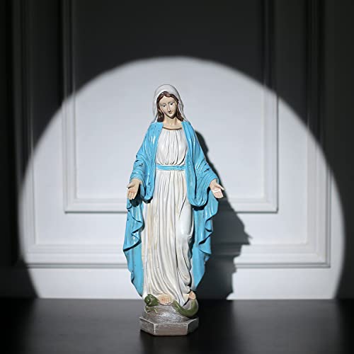 Floryden Our Lady of Grace Blessed Virgin Mother Mary Statue Catholic Religious 15.8 Inch Colored Resin Statue Figurine for Garden, Outdoor, Patio, Cemetery Grave Stone (Monther Mary) - Image 2