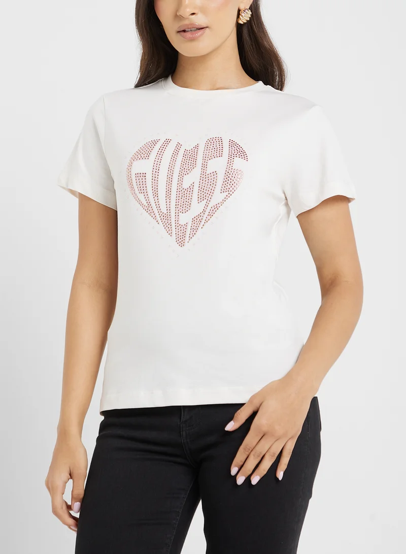 GUESS Logo Crew Neck T-Shirt