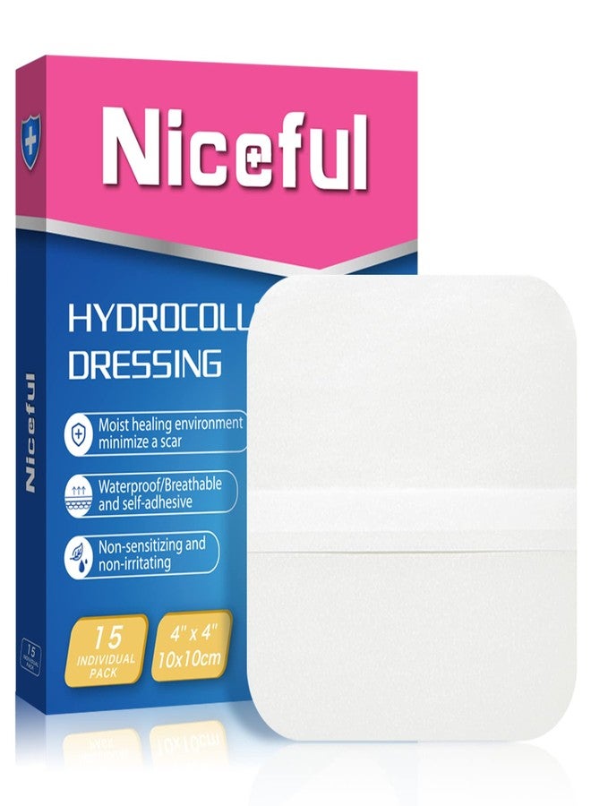 Niceful 15 Count Hydrocolloid Bandages 4x4 in, Hydrocolloid Wound Dressing Healing Bandages for Wounds, Waterproof Wound Dressing Large - Image 1