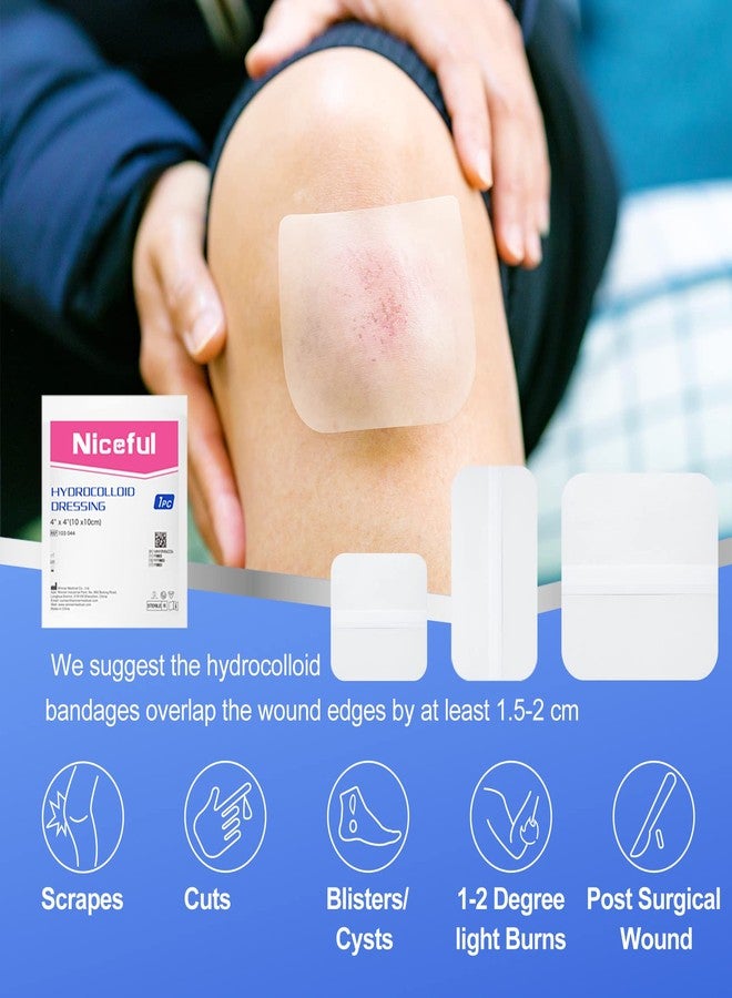 Niceful 15 Count Hydrocolloid Bandages 4x4 in, Hydrocolloid Wound Dressing Healing Bandages for Wounds, Waterproof Wound Dressing Large - Image 3