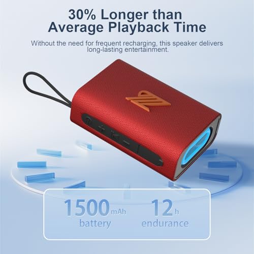 ZZB Bluetooth Speaker TWS Small Speakers Clear Loud Stereo Sound Portable Media Players Wireless Speaker with Lights IPX5 Waterproof Speakers Long Playtime for Home Party Outdoor Beach Electronic Gadgets - Image 4