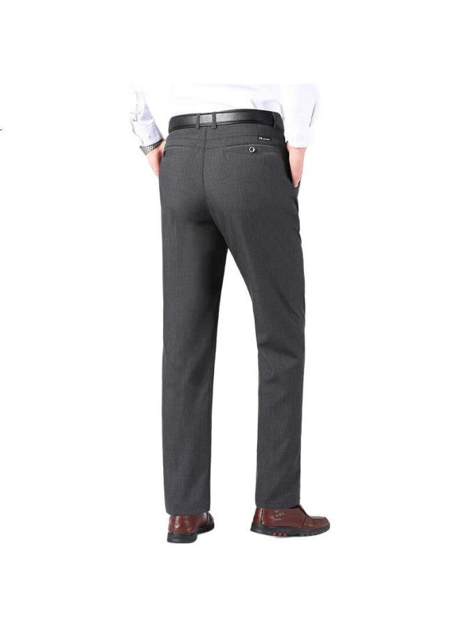 Pierre Cardin Men's Dress Pants, Spring Season, Draping Ice Silk Breathable, Business Formal Wear, Middle-aged And Young, Loose Casual Pants, Dark Gray, Size 34 - Image 3