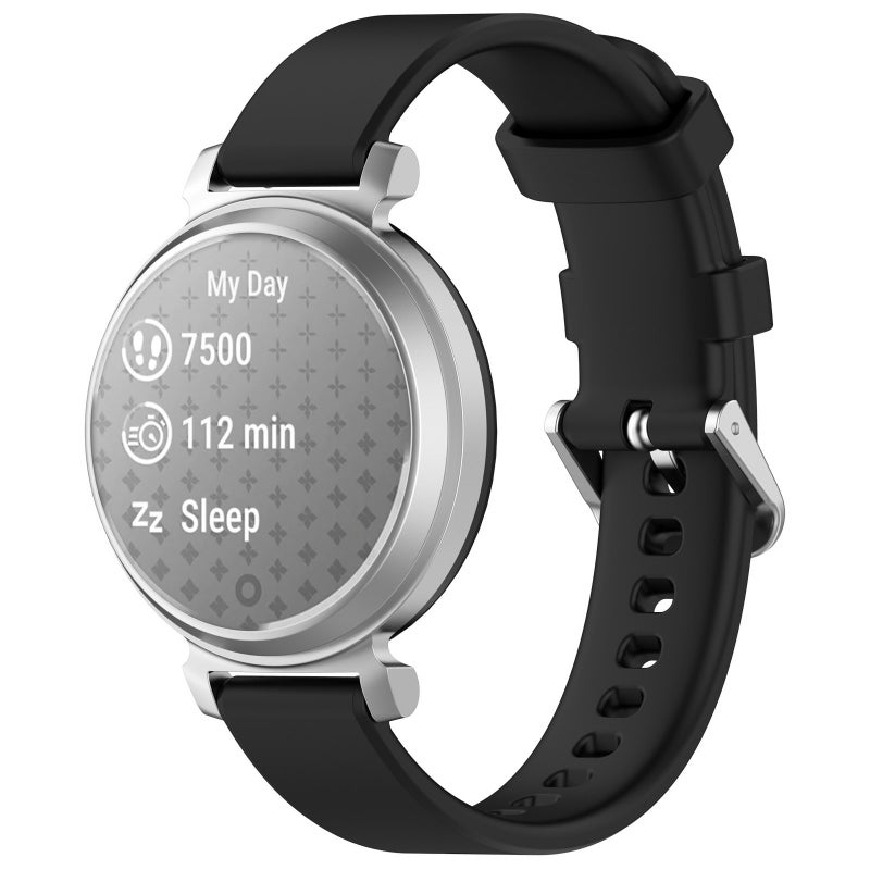 S-TOP For Garmin Lily 2 Active Quick Release Silver Buckle Silicone Watch Band Wristband(Black) - Image 1