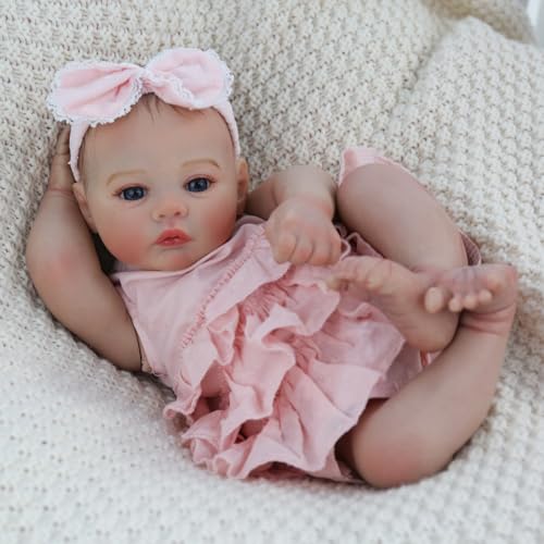 KSBD Realistic Reborn Dolls Girl - 18 Inch Lifelike Newborn Eyes Open Doll Real Life with Soft Weighted Body, Advanced Painted Gift Set for Kids Age 3+… - Image 3