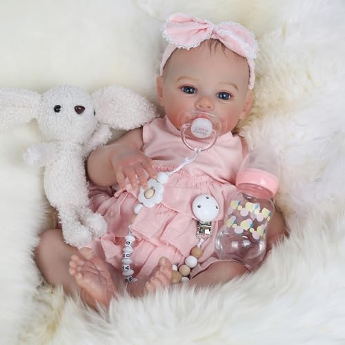 KSBD Realistic Reborn Dolls Girl - 18 Inch Lifelike Newborn Eyes Open Doll Real Life with Soft Weighted Body, Advanced Painted Gift Set for Kids Age 3+… - Image 5