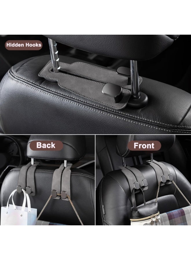 خطاف تخزين ظهر مقعد السيارة وخطاف حقيبة السيارة وخطاف مقعد السيارة لمسند الرأس وخطاف مقعد السيارة للحقائب والحقائب اللطيفة (الحزمة الرمادية 2) - Image 4