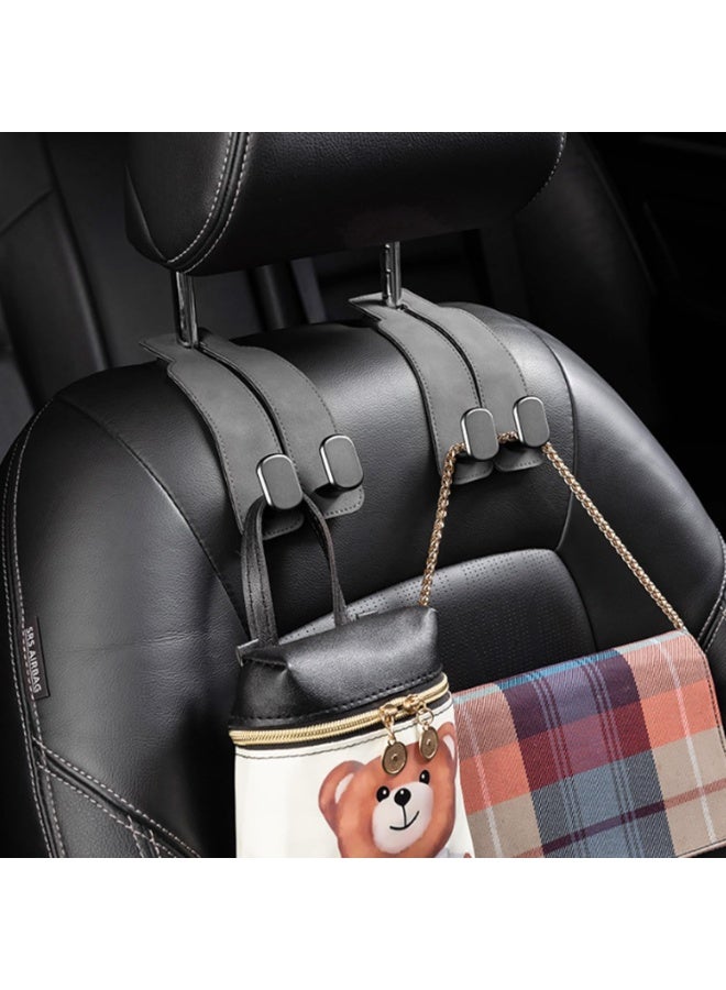 خطاف تخزين ظهر مقعد السيارة وخطاف حقيبة السيارة وخطاف مقعد السيارة لمسند الرأس وخطاف مقعد السيارة للحقائب والحقائب اللطيفة (الحزمة الرمادية 2) - Image 3