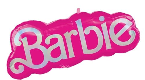 Amscan Anagram Super Shape Barbie 32 inch Hot Pink Foil Balloon - Image 5